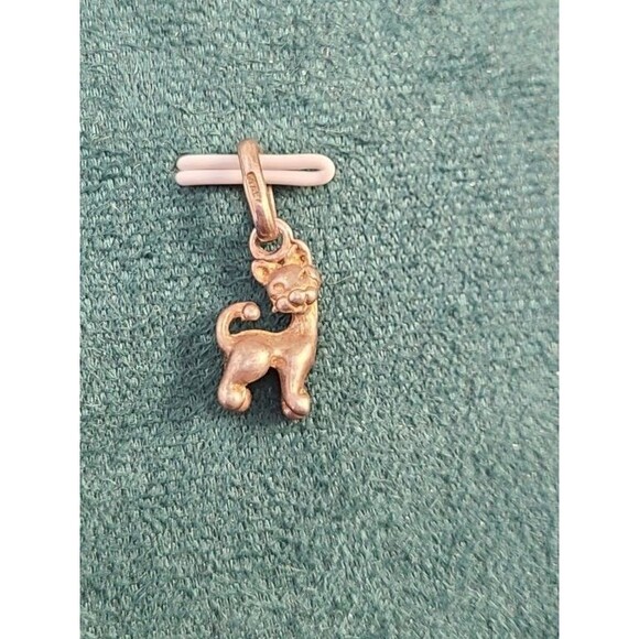 Sterling Silver Cat Charm 925 Whimsical Feline Pendant Pet Lover Gift Jewelry - Picture 7 of 7